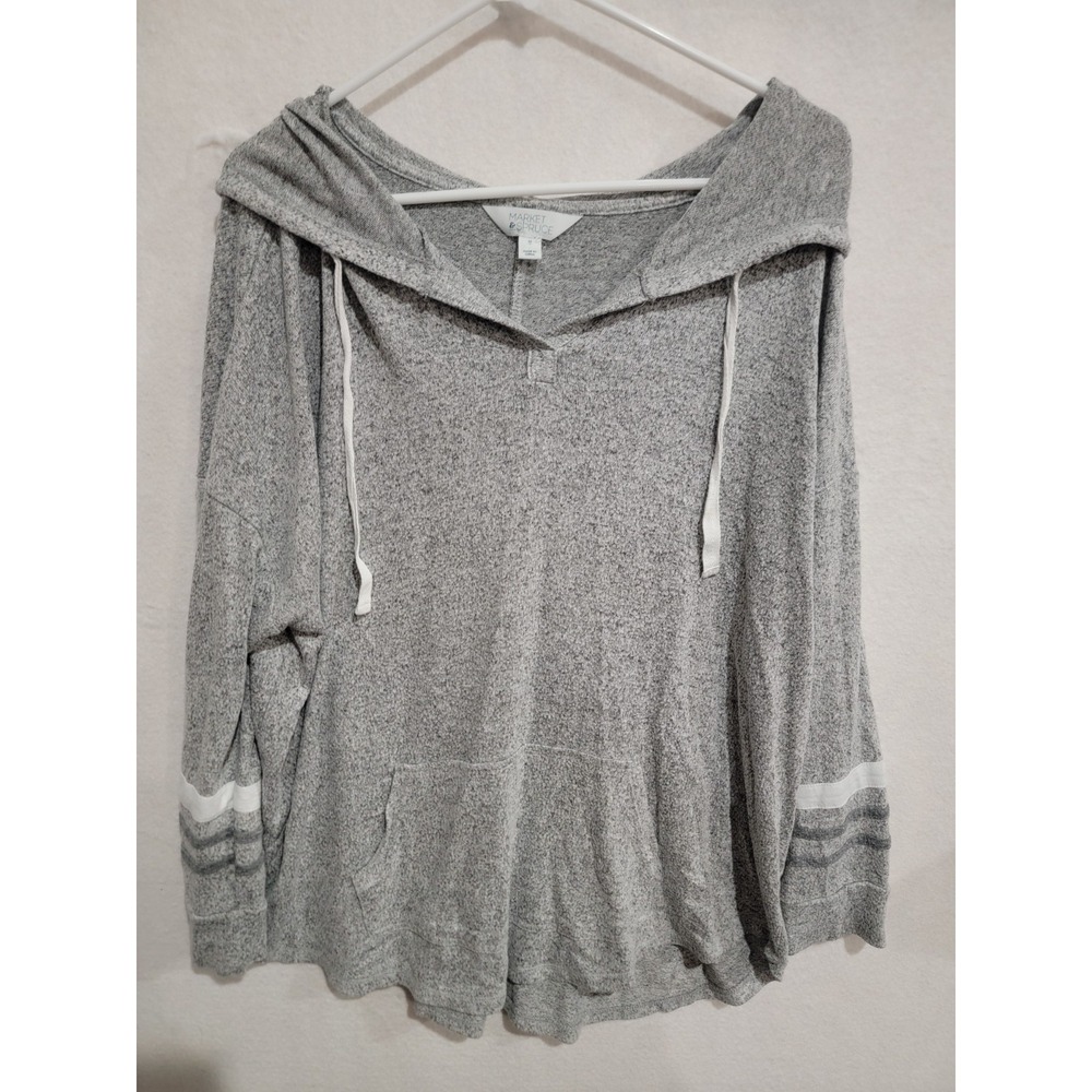 Market & Spruce Stitch Fix Hoodie 2X Gray Soft Knit Pullover‎ Kangaroo Pocket